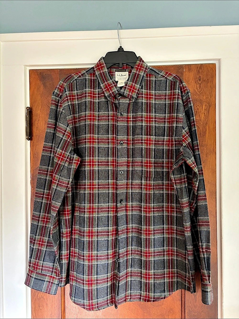 LLBean Scotch Plaid Flannel Shirt, Slightly Fitted Button-Down